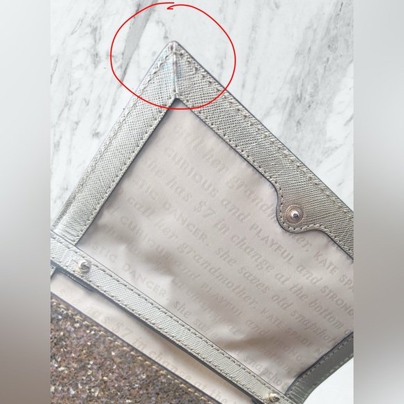 Kate Spade Gold Glitter Crossbody Bag Storybook Lining. - Picture 5 of 5